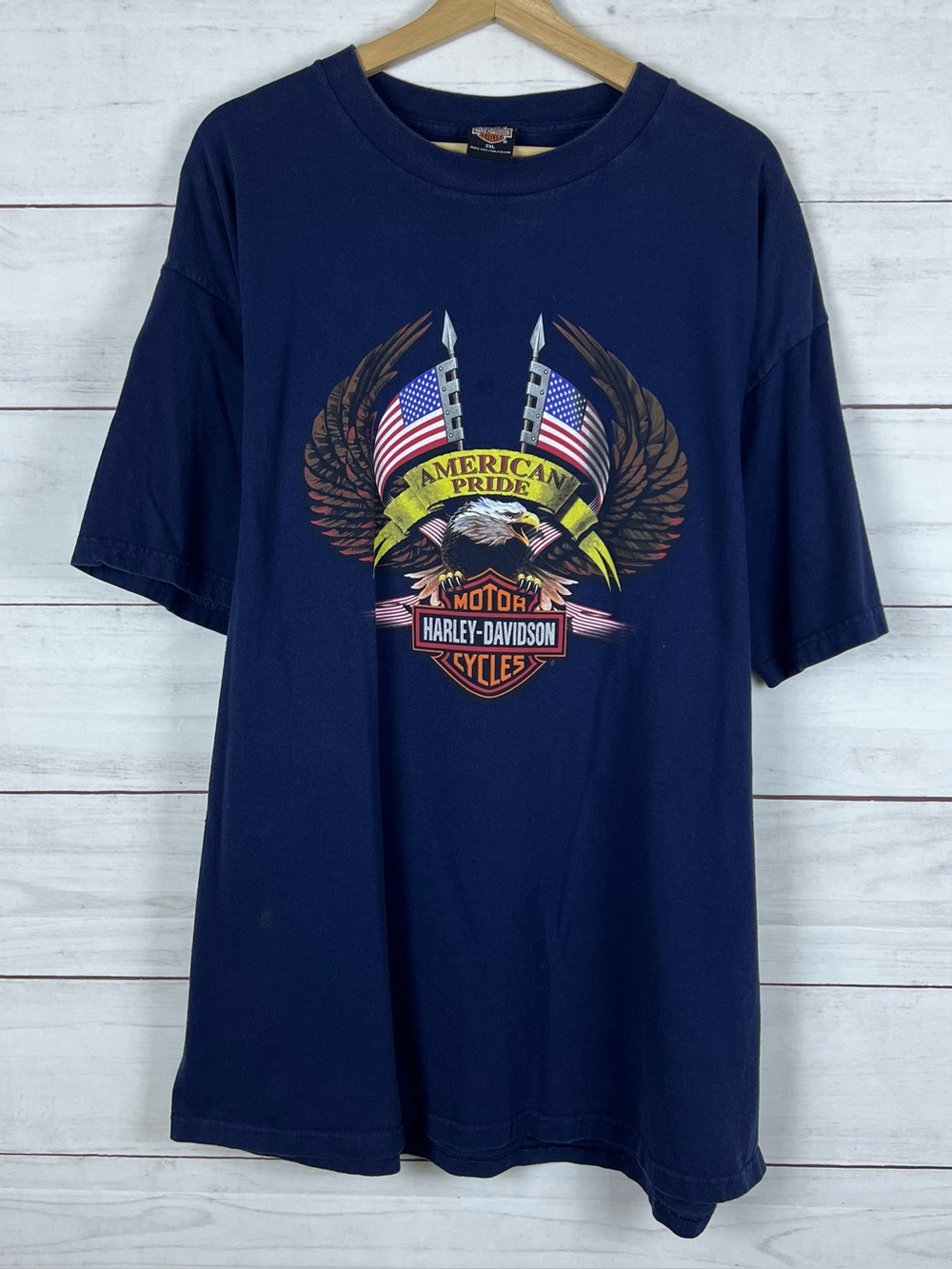 Vintage Harley Davidson Jacksonville Florida Eagle T-Shirt Blue Mens 2XL